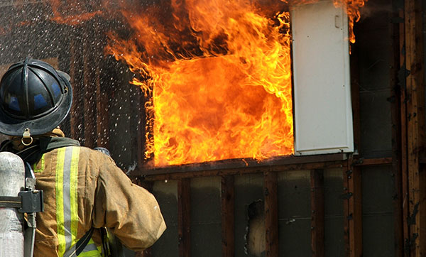 fire on residential home