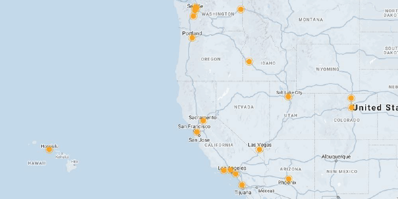 map of beacon waterproofing locations